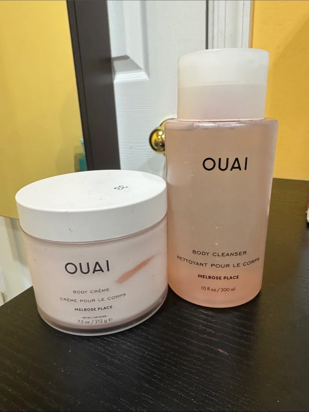 OUAI Melrose Place Pink Body Cleanser & Crème Duo smells amazing - 10 oz/7.5 oz